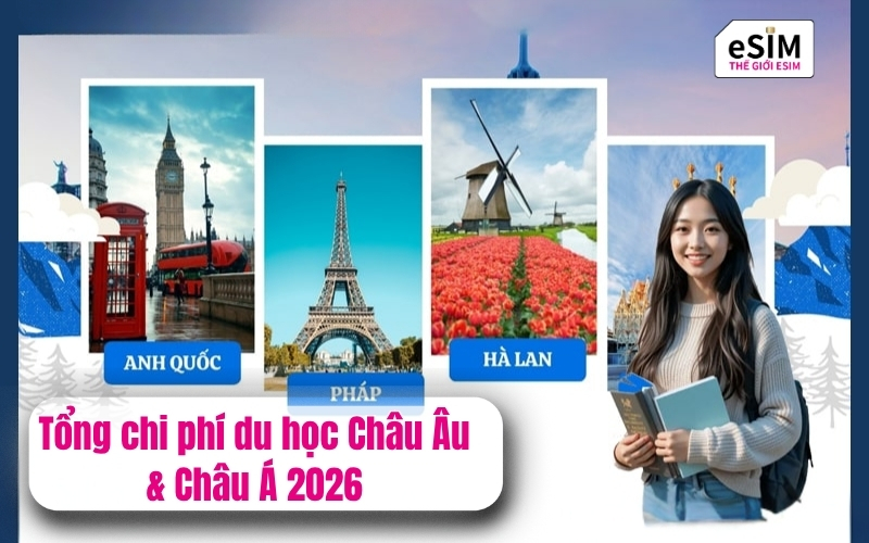 Tổng chi phí du học Châu Âu & Châu Á 2026